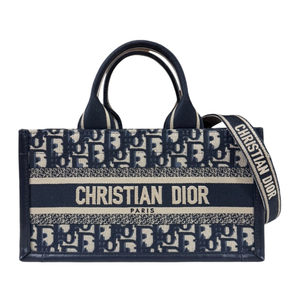 ディオール イーストウエスト ブックトート ショルダーバッグ キャンバス M1326CZBB_M928 ネイビー Dior 中古