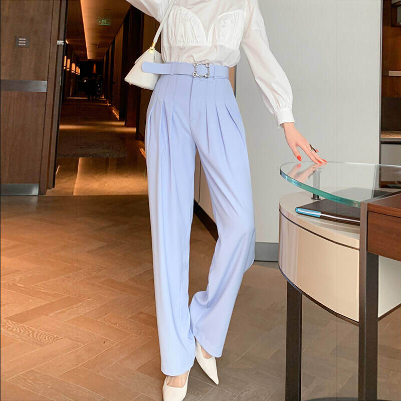 レディース ボトムス パンツ ズボン ワイドパンツ ストレートパンツ ロング丈 センタープレス