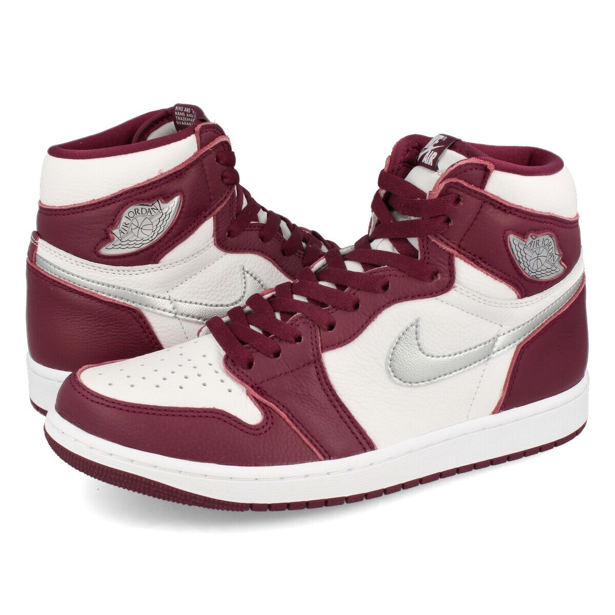 AIR JORDAN 1 RETRO HIGH OG BORDEAUX/WHITE/METALLIC SILVER