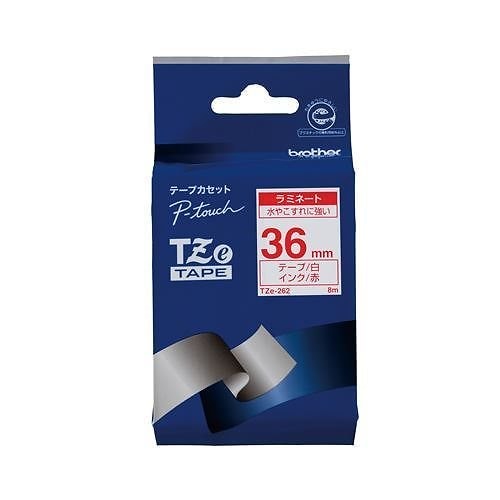 （まとめ買い）ピータッチテープ36mm白/赤 TZE-262 00009888 [x3]