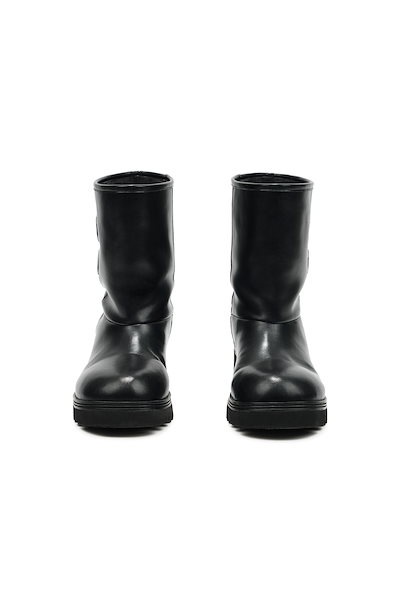 [DEINET] TEDDY BEAR BUCKLE BOOTS /追跡付 DEINET】 TEDDY BEAR BUCKLE BOOTS : LEATHER BLACK 足の圧力を
