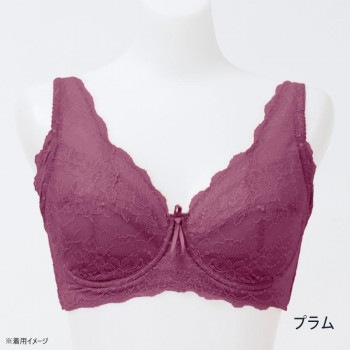 TAMURA yauco 脇高ワイヤー入り フルカップブラジャー プラム D75 YTA22