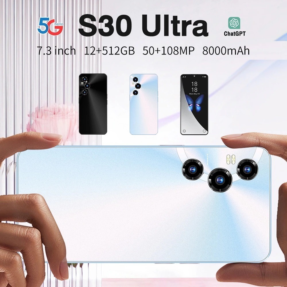 スマホ 本体 S30Ultra Android13 スマートフォン 7.3インチ 12+256GB 10000mAh 108MP デュアルカメラ コスパ最高 新品 2026
