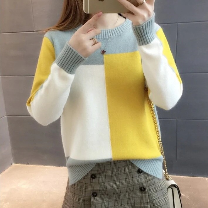 ニット セーター 長袖 ラウンドネック 細身 大人可愛い かわいい おしゃれ エレガント 秋 冬 デート お出かけ 学生 韓国 オルチャン XL 2XL 3XL 大きい レッド ホワイト 4,623円