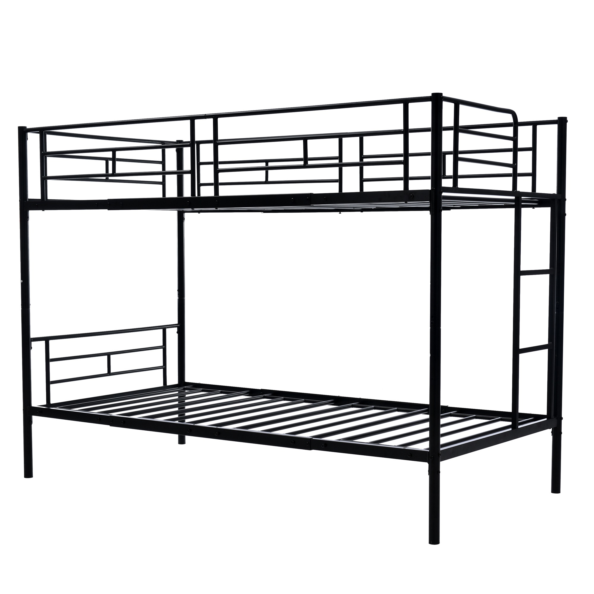 【ブラック】二段ベッド 2段ベッド スチール 耐震 ベッド シングル パイプベッド 2段ベット パイプ 金属製 頑丈 垂直はしご ロータイプ 2段ベッド 業務用二段ベッド 社員寮 学生寮 新作大人用