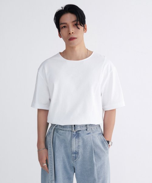 【初回限定】 [KANGs stylist collaboration] PANELED T-shirt WHIT Tシャツ・カットソー