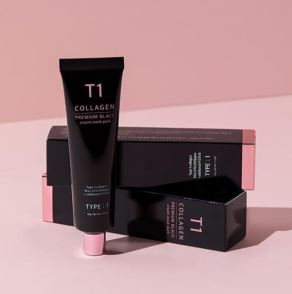 T1 COLLAGEN PREMIUM BLACK CREAM MASK PACK 60g
