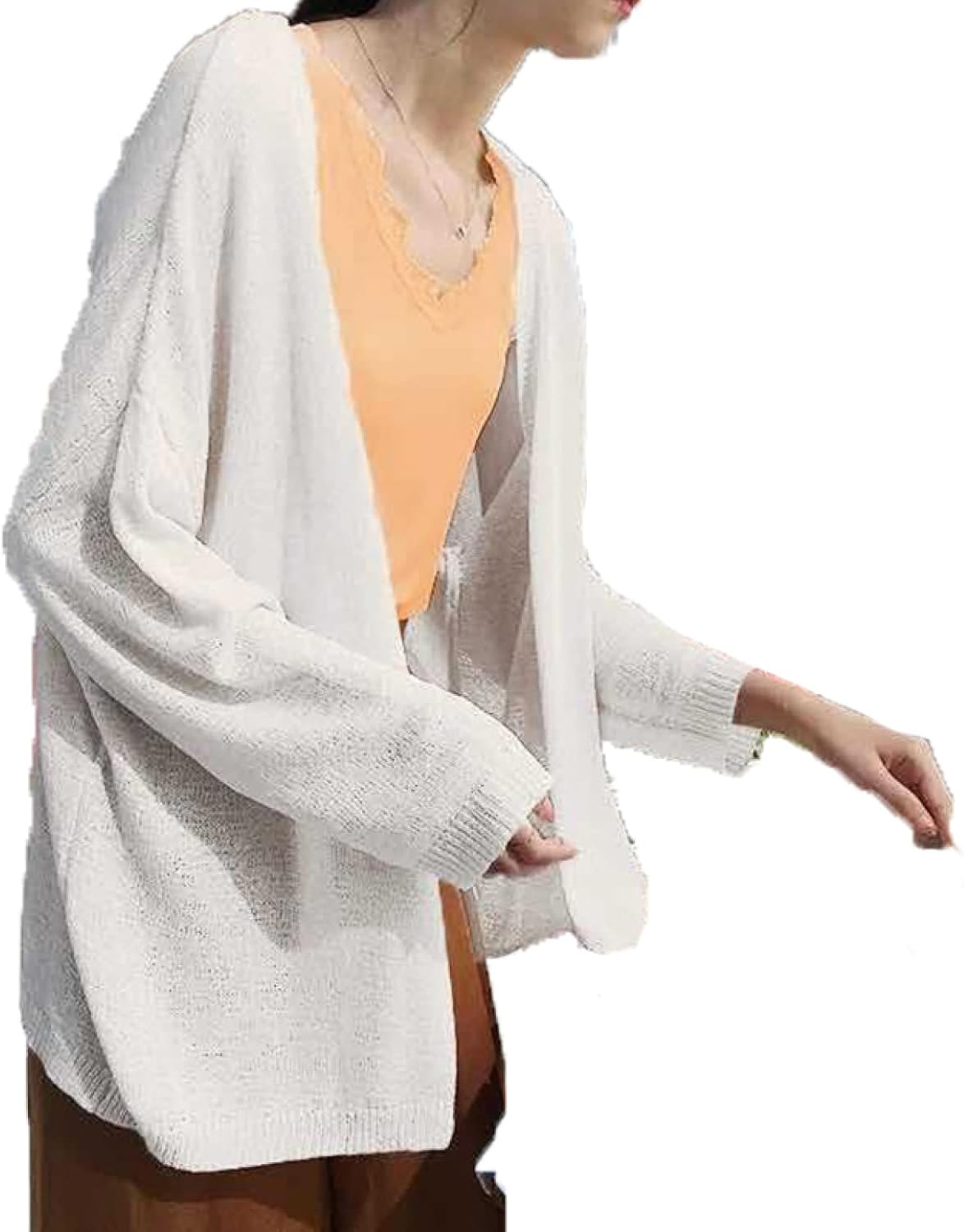 カーディガン アウター レディース ホワイト ピンク パープル アプリコット 女性 Vネック レーヨン トップス お出掛け カジュアル シンプル きれいめ ボタンなし おしゃれ ファッション 6,157円