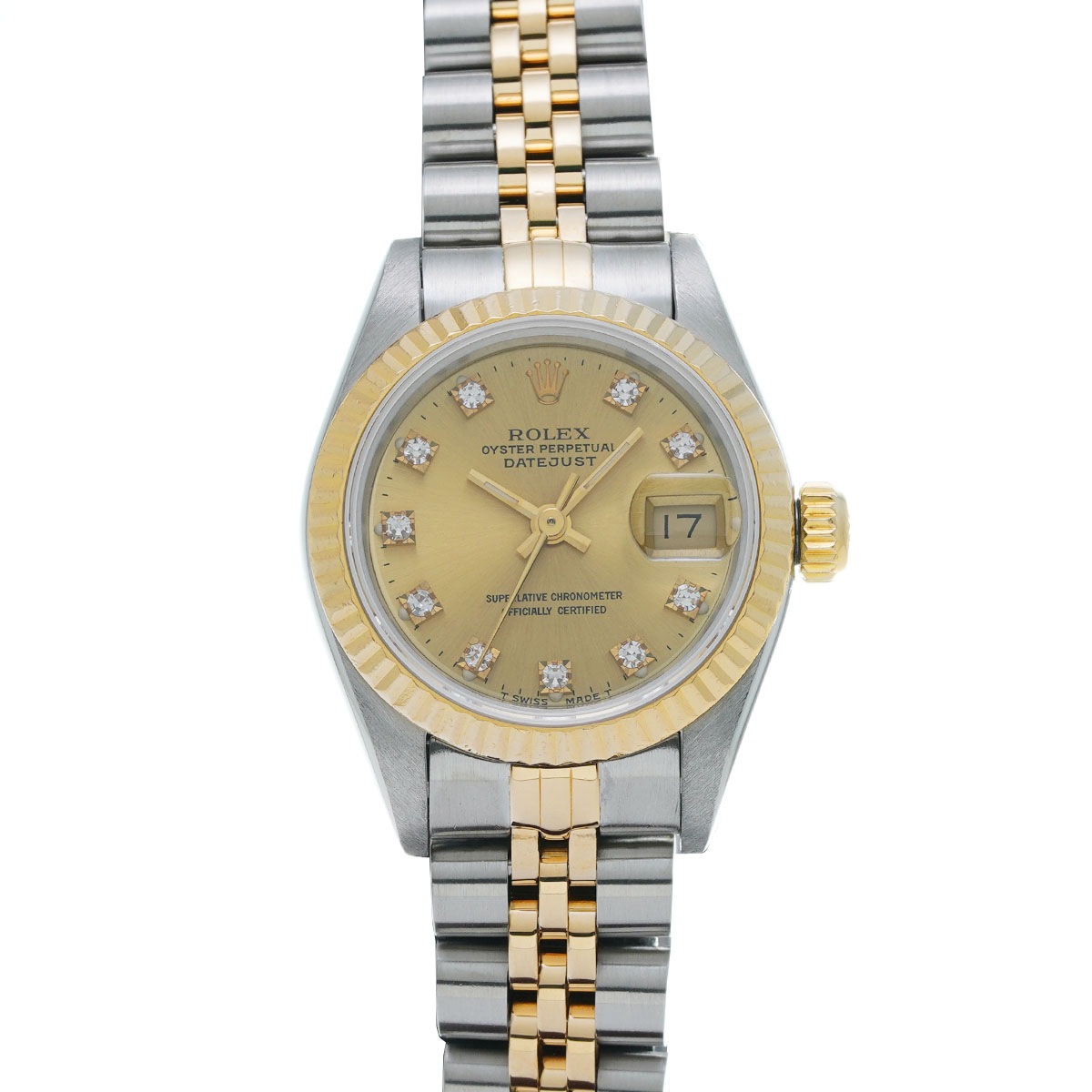 ロレックス デイトジャスト 10Pダイヤ 69173G X番(1991年頃製造) シャンパン/ダイヤモンド レディース 腕時計 自動巻き 中古 銀蔵