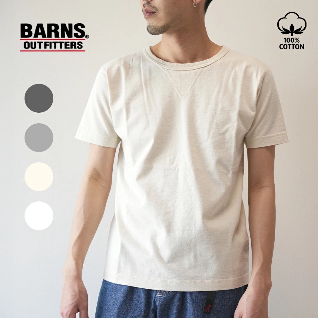 BARNS OUTFITTERS バーンズ Vガゼット ヴィンテージ ヘビーオンス クルーネック Tシャツ VINTAGE V GAZETTE COZUN TEE 4COLOR ( カットソー 半袖