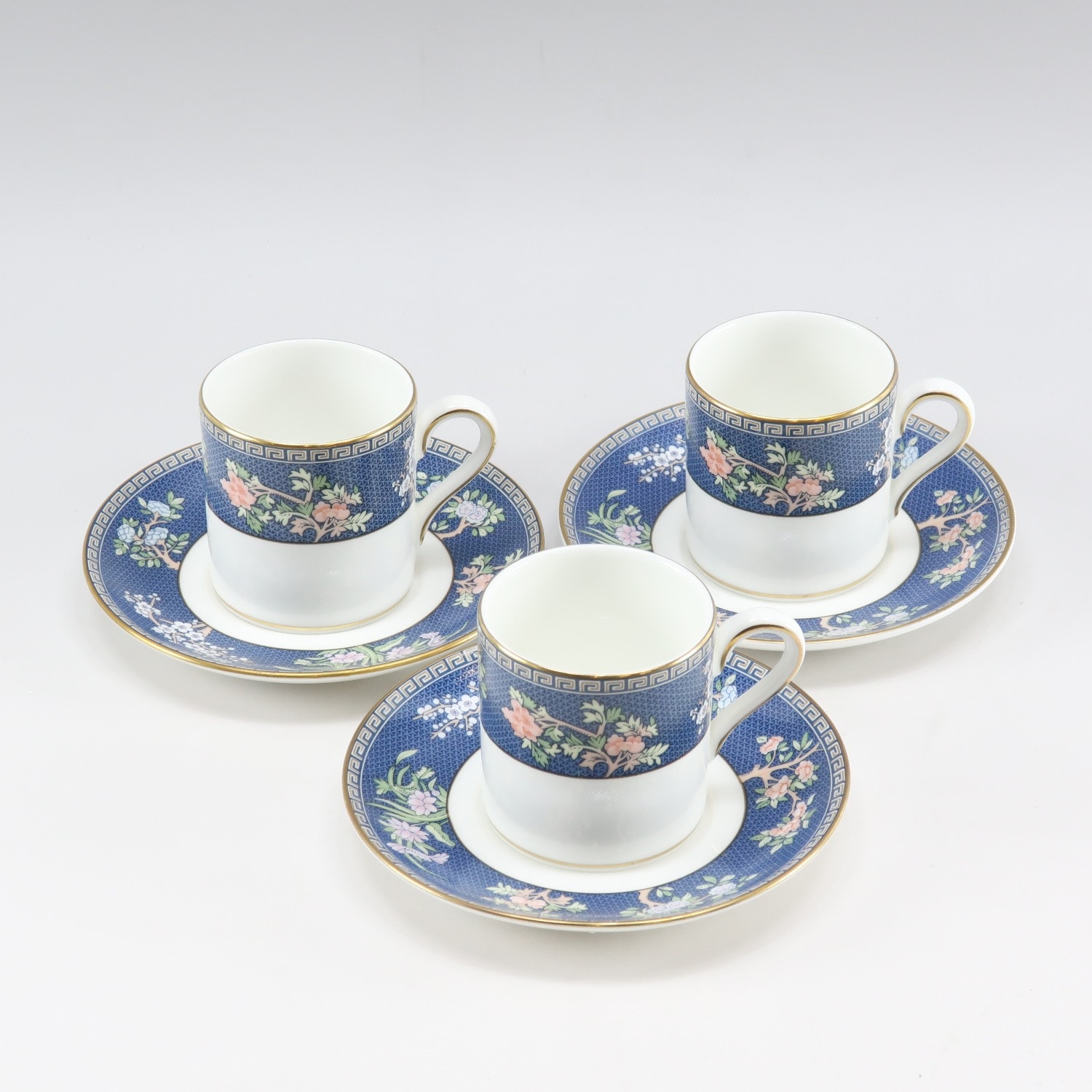 ブルー サイアム(Blue Siam) デミタスカップ＆ソーサー×3 食器 ポーセリン _ 中古品