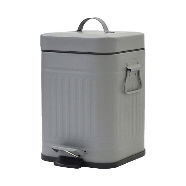 （まとめ） アントレックス Galvaダストボックス スクエア 3L マットグレー 1台 5セット