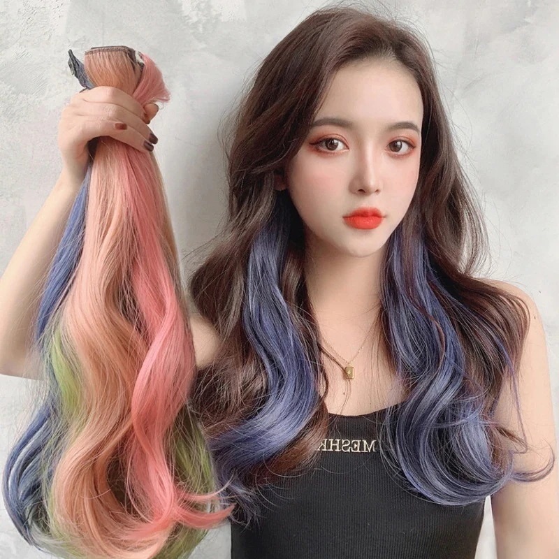 大人気！ ワンタッチ エクステ 部分ウィッグ 単品 つけ髪 つけ毛 ヘアアレンジ メッシュ 巻き髪 カール韓国 ハーフウィッグ