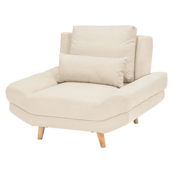 ソファ 1人掛け 約幅108x奥行96x高さ71/82cm アイボリー 組立品