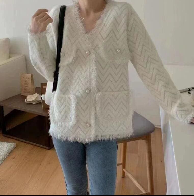女性の新作ゆったりセーターカーディガン