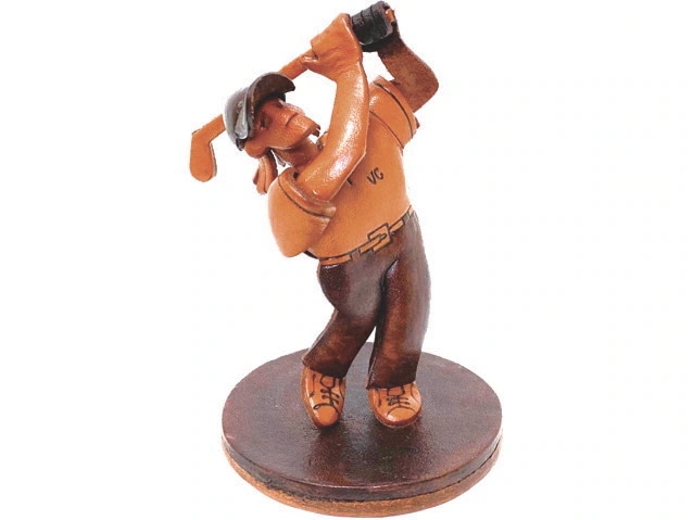 本革製フィギュア　ゴルファー レザー/本革 VANCA/バンカクラフト