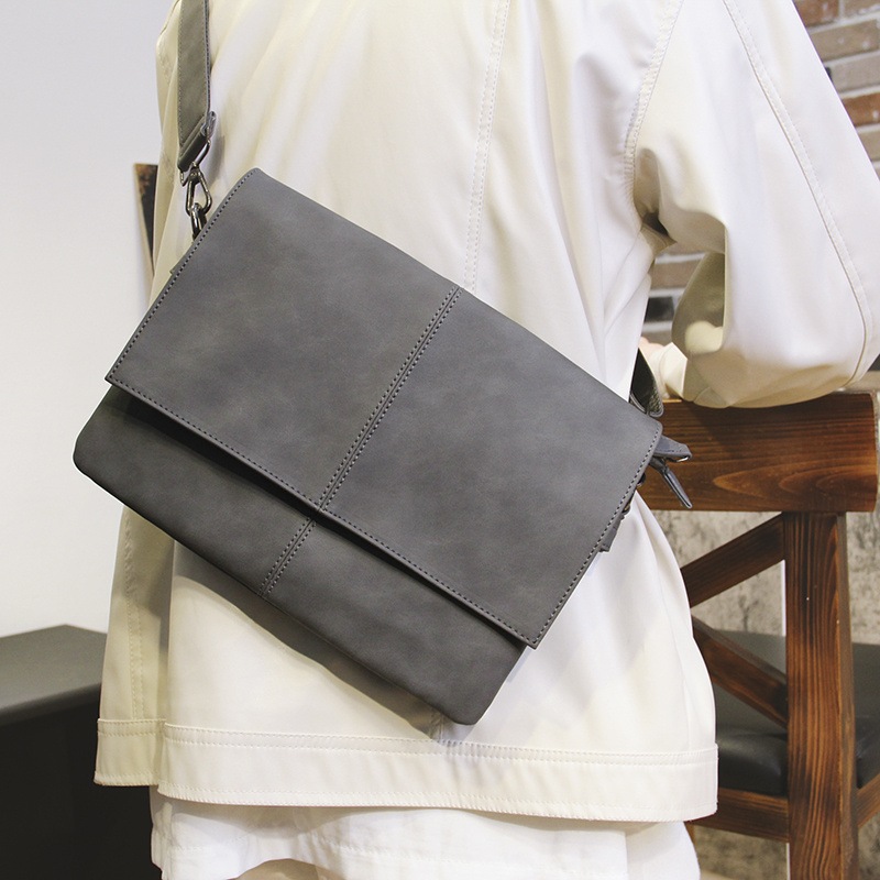 メンズショルダーバッグ薄型大容量カジュアル