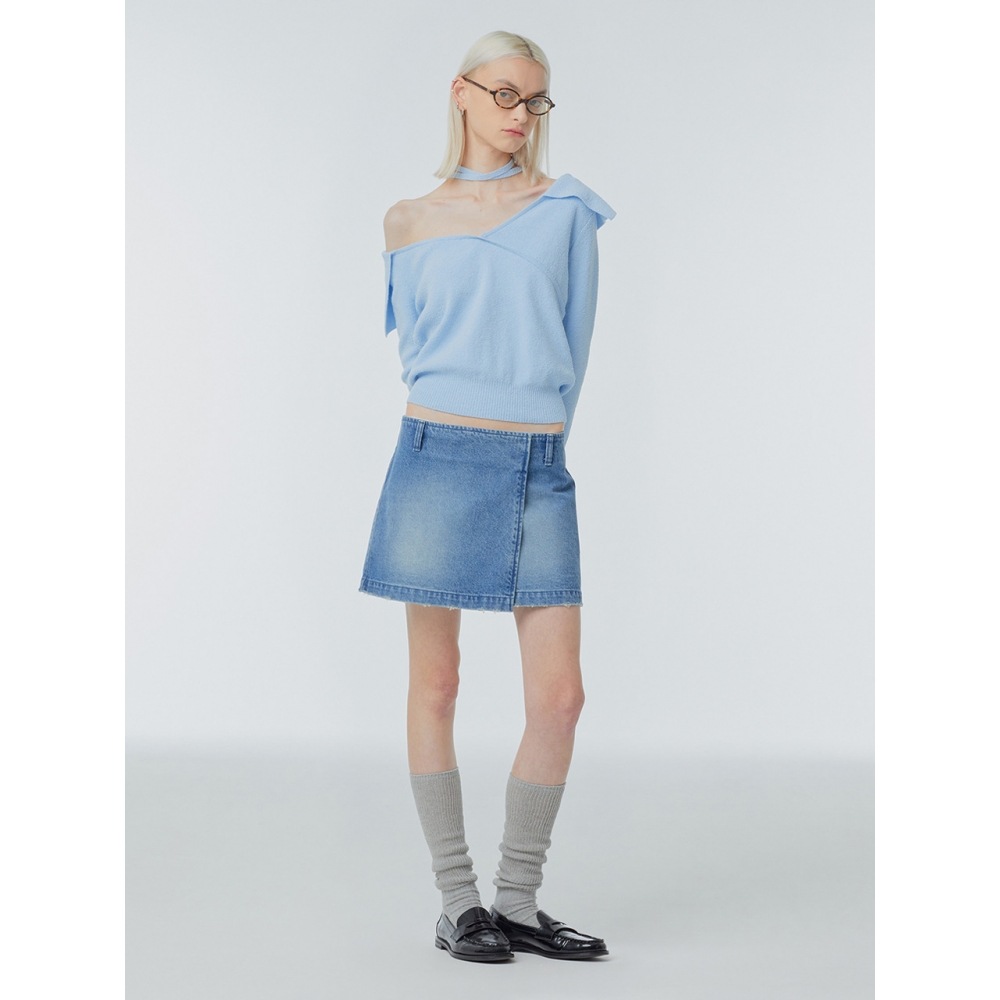 インスタントファンクラップミニデニムスカート