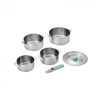 燕熟の技 クワトロ ステンレス鍋14cm＆16cm＆18cm＆20cm/着脱ハンドル/兼用蓋付き EJQ-1500