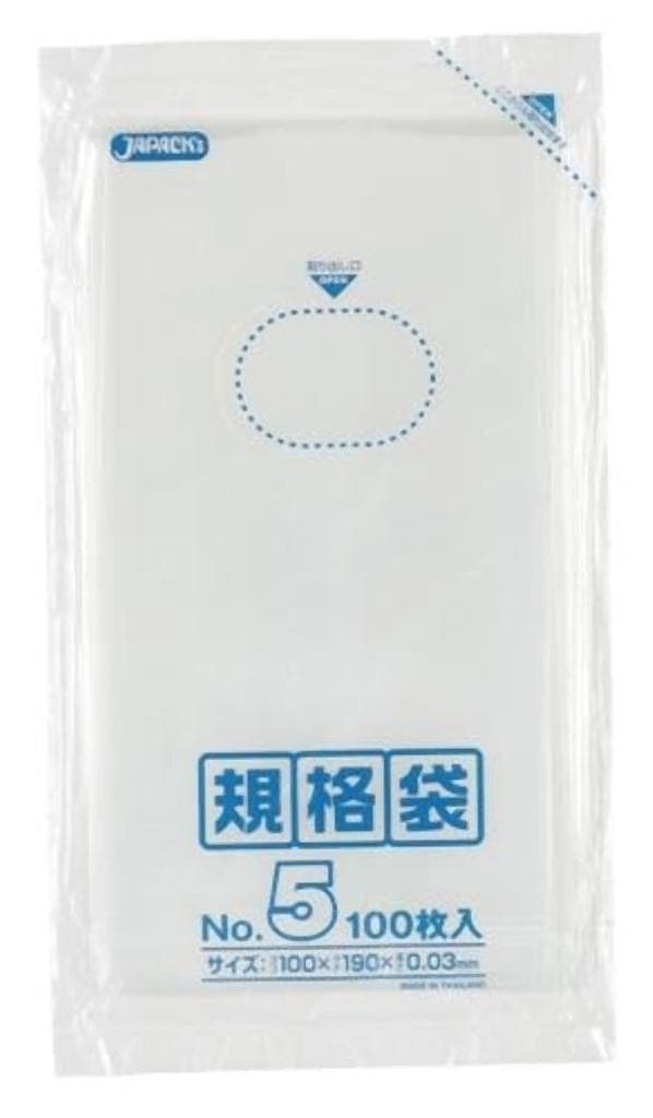 規格袋 5号100枚入03LLD透明 K05 [xまとめ買い（160袋x5ケース）合計800袋セット] 38-450