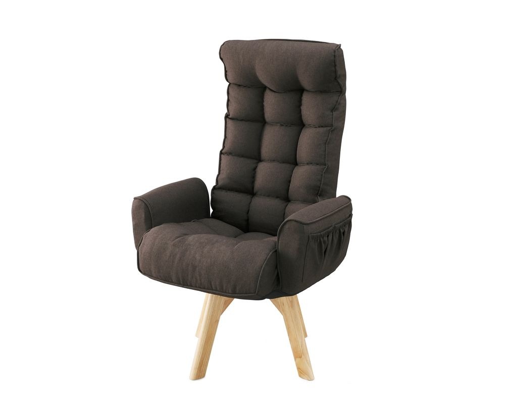 アイリスオーヤマ FACN-KHBブラウン 回転ファブリックチェア ハイバック (ブラウン) FACNKHBブラウン