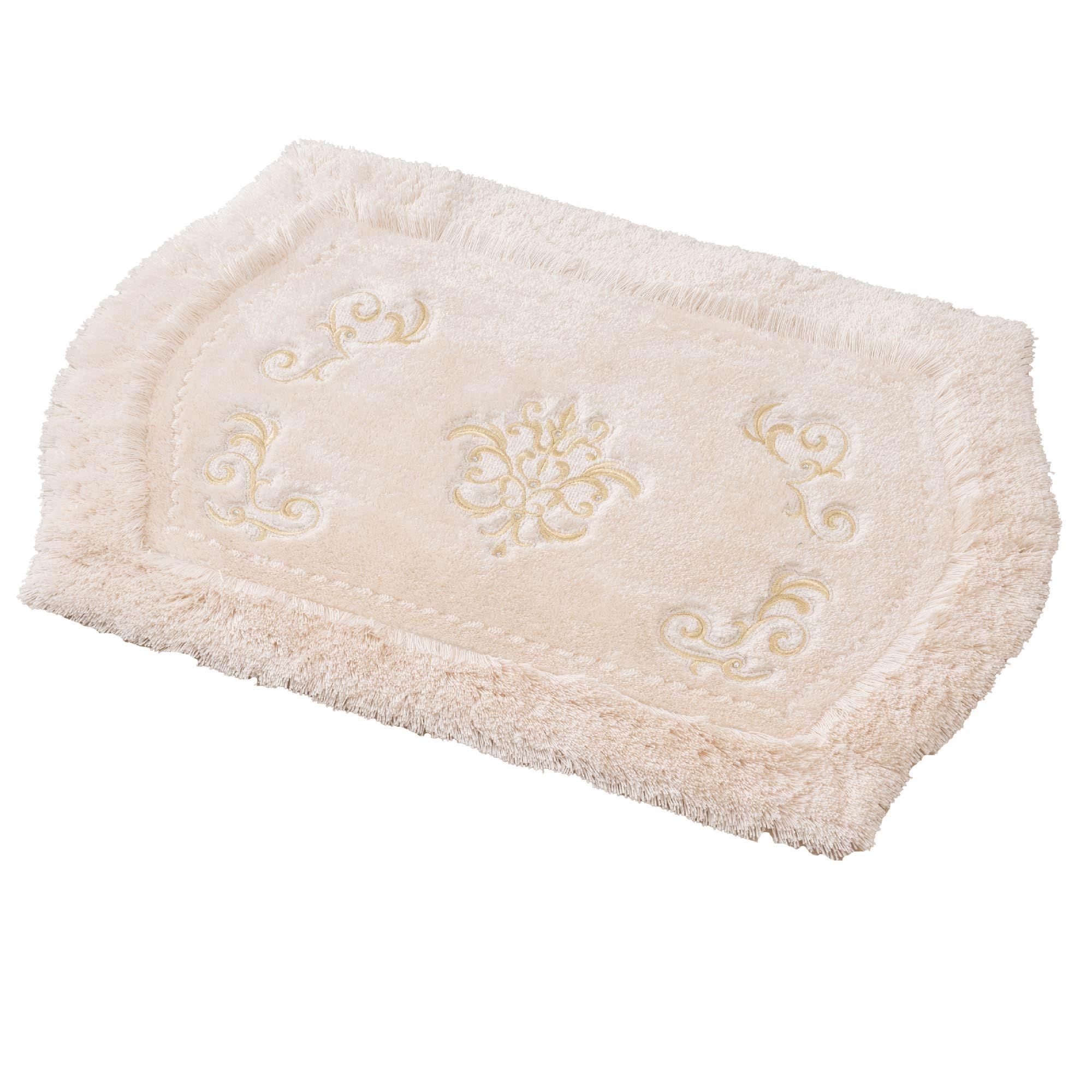 センコー(Senko) NYNAS ロイヤルパレス バスマット 約55×85cm ベージュ ラインストーン エレガント 14645