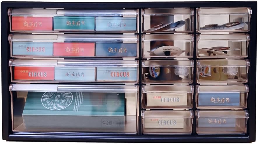 livinbox 14 引き出し パーツキャビネット 小物入れ 文房具収納 プラモデル 電子部品 模型工具 画材 収納ケース レジン 着色剤 マーカーペン 美術用品収納 工具箱 収納ケース ビタミン