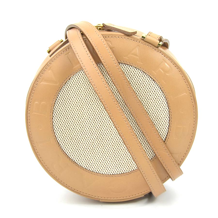 ブルガリ BVLGARI 斜め掛けショルダーバッグ キャンバス/レザー ベージュ レディース r9833gショルダーバッグ