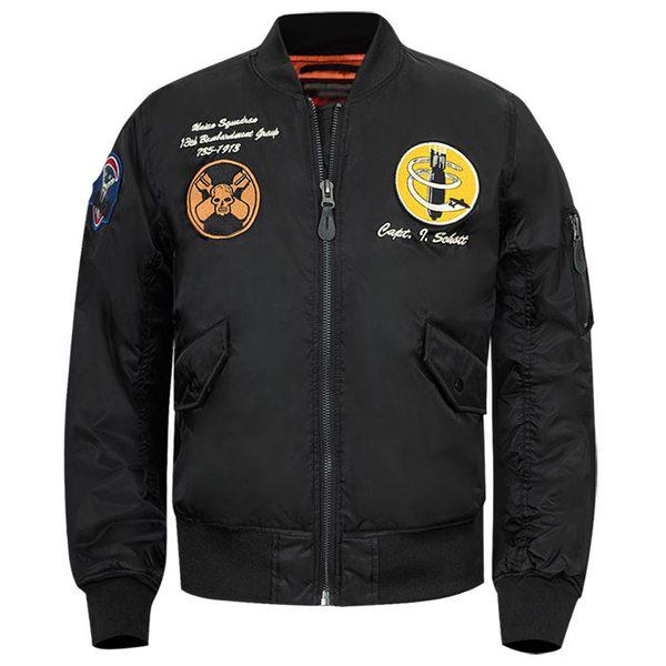 B17刺繍ワッペンキルティング裏地パディング航空ジャンパー冬