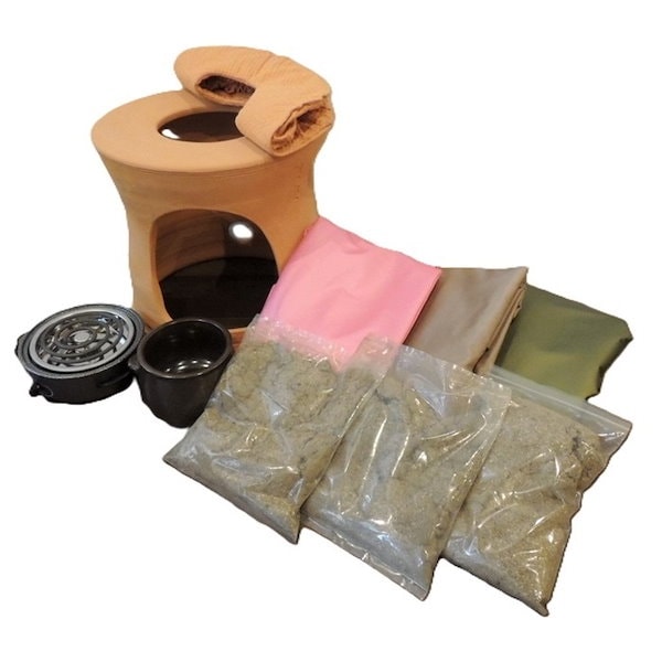 Qoo10] よもぎ蒸し 美座 黄土座器8点セット 温