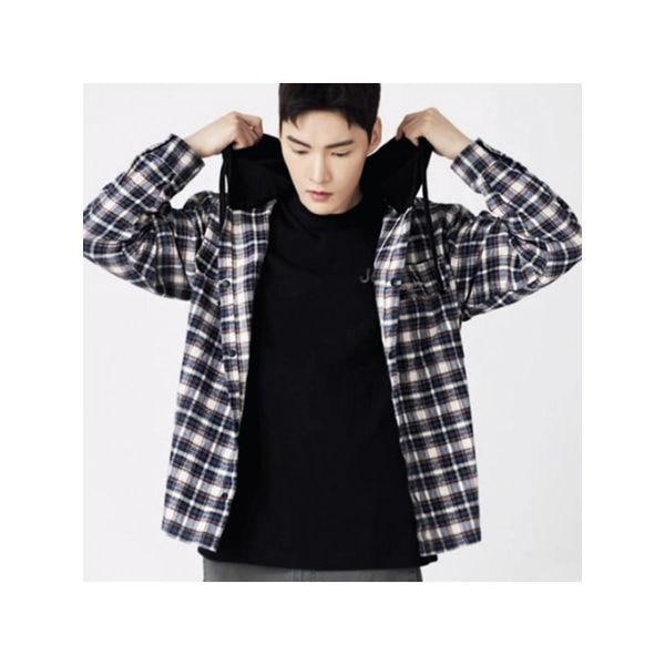 JEEP男女兼用パッチポケット刺繍チェックシャツフードチェックシャツ1 JN3SHU121 1_P412740079