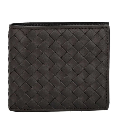 BOTTEGA VENETA 193642-V47W1-2008 INTRECCIATO ボッテガ・ヴェネタ イントレチャート 二折財布小銭入付 カーフレザー ブラウン×シルバー