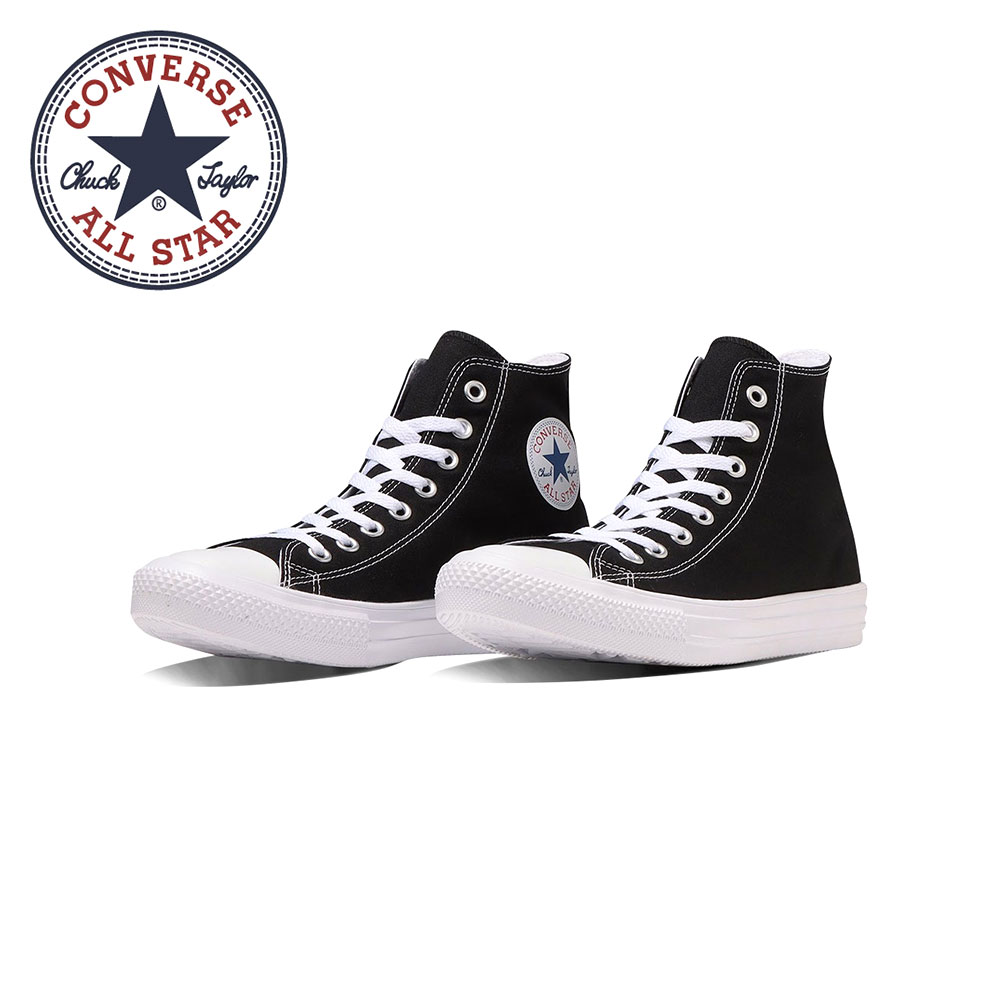 オールスター ライト ハイカットスニーカー 黒 キャンバスシューズ 超軽量 EVAソール 王道 カジュアル 男女兼用 ブラック モノクローム