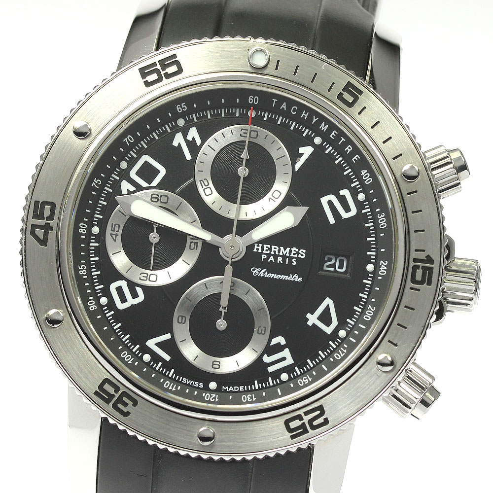 ベルト訳あり エルメス HERMES CP2.910 クリッパーダイバークロノ デイト 自動巻き メンズ _814670【中古】