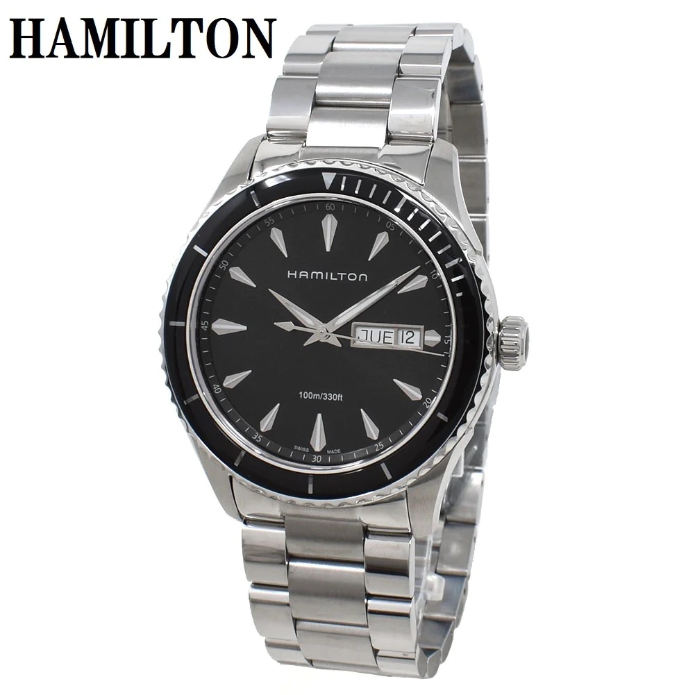 H37511131 ジャズマスター シービュー デイデイト クォーツ 腕時計 電池式 ウォッチ メンズ シルバー ブラック