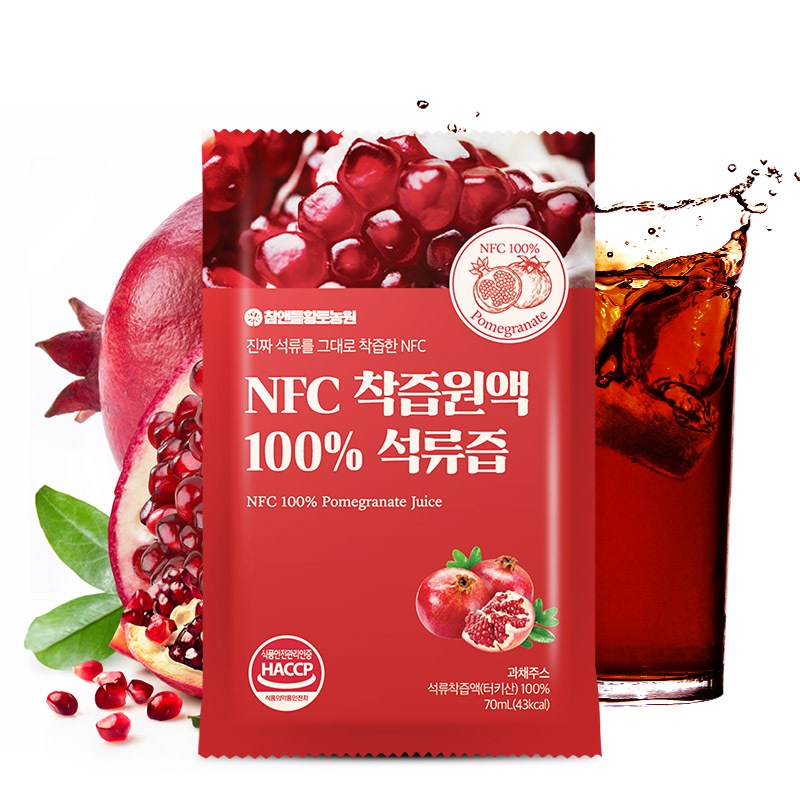 チャームアンドドゥル黄土農園 NFC搾汁原液100%ザクロ汁 70mlx100EA 참앤들황토농원 NFC 착즙원액 100% 석류즙70mlx100EA