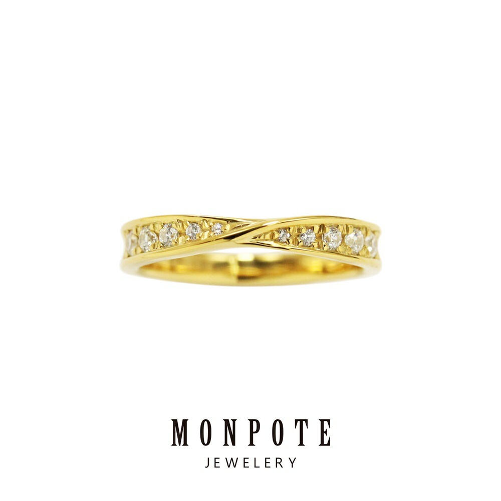 モンポット 指輪 レディース 上品 おしゃれ エタニティ ジルコニア イエローゴールド 大きいサイズ 13号 15号 17号 シンプル 普段使い シルバーアクセサリー プレゼント 大人 女性 誕生日