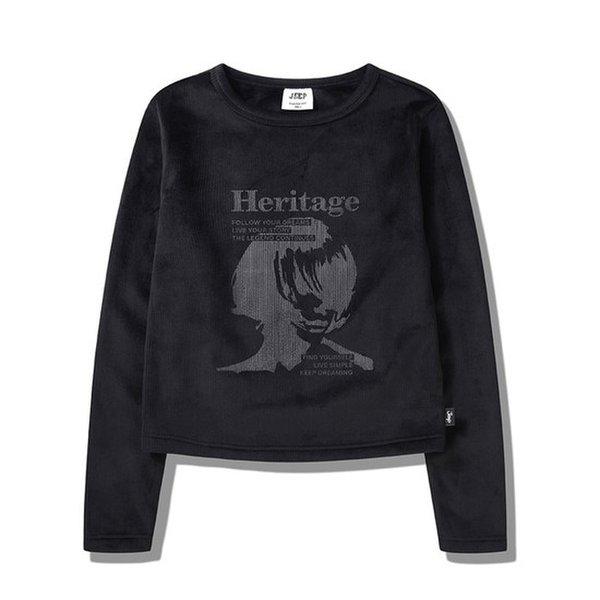 裏起毛 リブ 女性 Tシャツ JQ1TSF862BK
