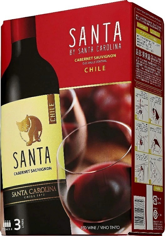【送料無料】サンタ バイ サンタ カロリーナ カベルネソーヴィニヨン／シラー 3000ml（3L) 4本【北海道沖縄県東北四国九州地方は必ず送料が掛かります】