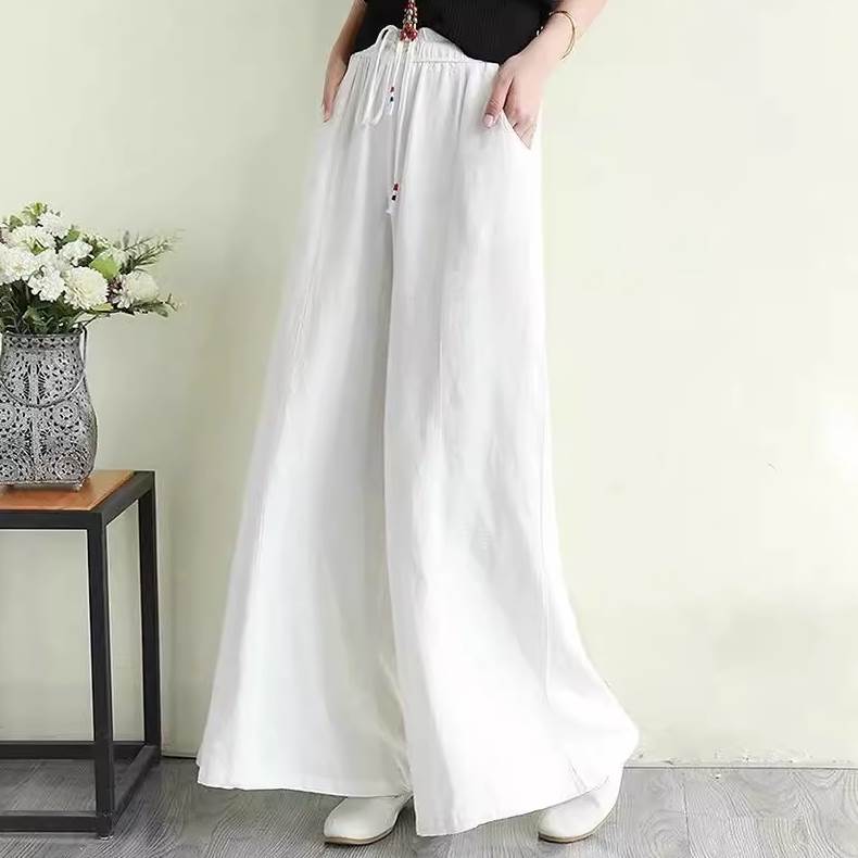 ボトムス パンツ ズボン ワイドパンツ マキシ マキシ丈 ウエストゴム ハイウエスト 綿 リネン 大人可愛い きれいめ シンプル カジュアル お洒落 かっこいい ラフ エスニック 春 夏 10代