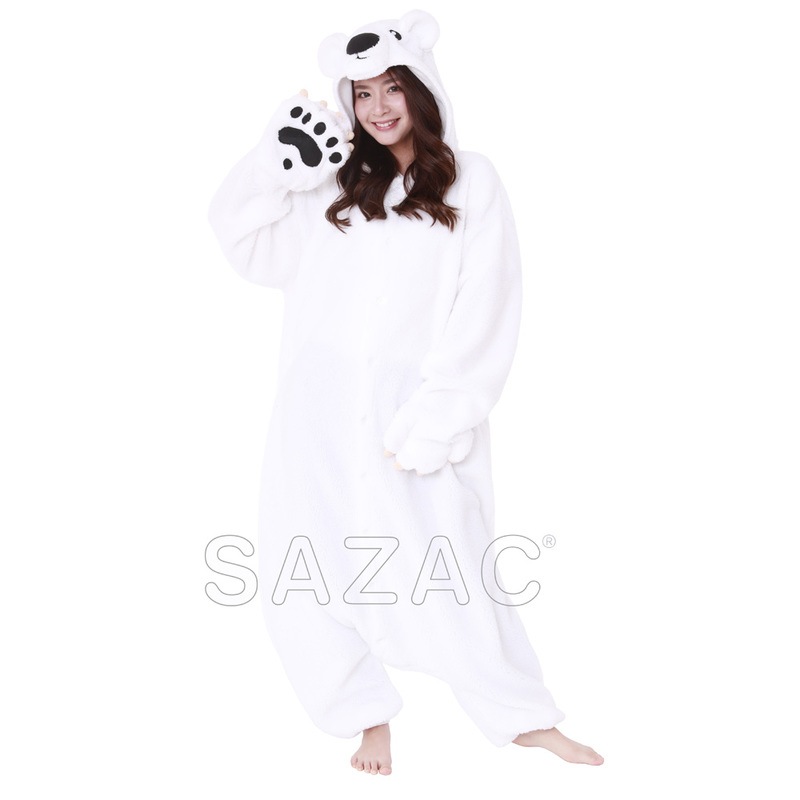 コスプレ 仮装 SAZAC(サザック) フリース着ぐるみ シロクマ 【 コスプレ 衣装 ハロウィン 仮装 コスチューム アニマル 動物 可愛い パジャマ レディース 着ぐるみ 大人用 メンズ 男性用