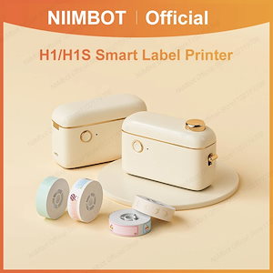 Niimbot-ミニサーマルプリンターh1s,粘着ラベルメーカー用の連続ラベル印刷機付き