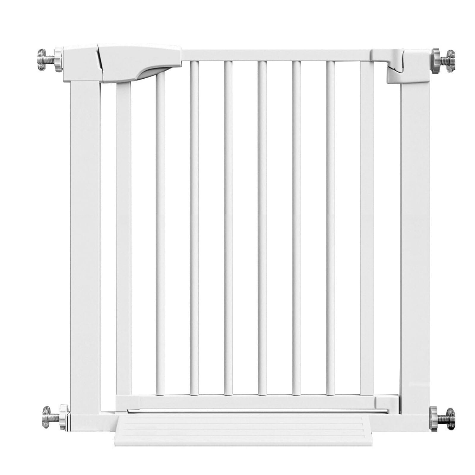 ＧＵ ＭＯＤＥ ベビーゲート （段差解消スロープ付） ペットゲート ベビーフェンス セーフティゲート スチールゲート ドア付き 階段上 高さ76cm 拡張可能 取付幅68-75cm【ホワイト】【xsサ