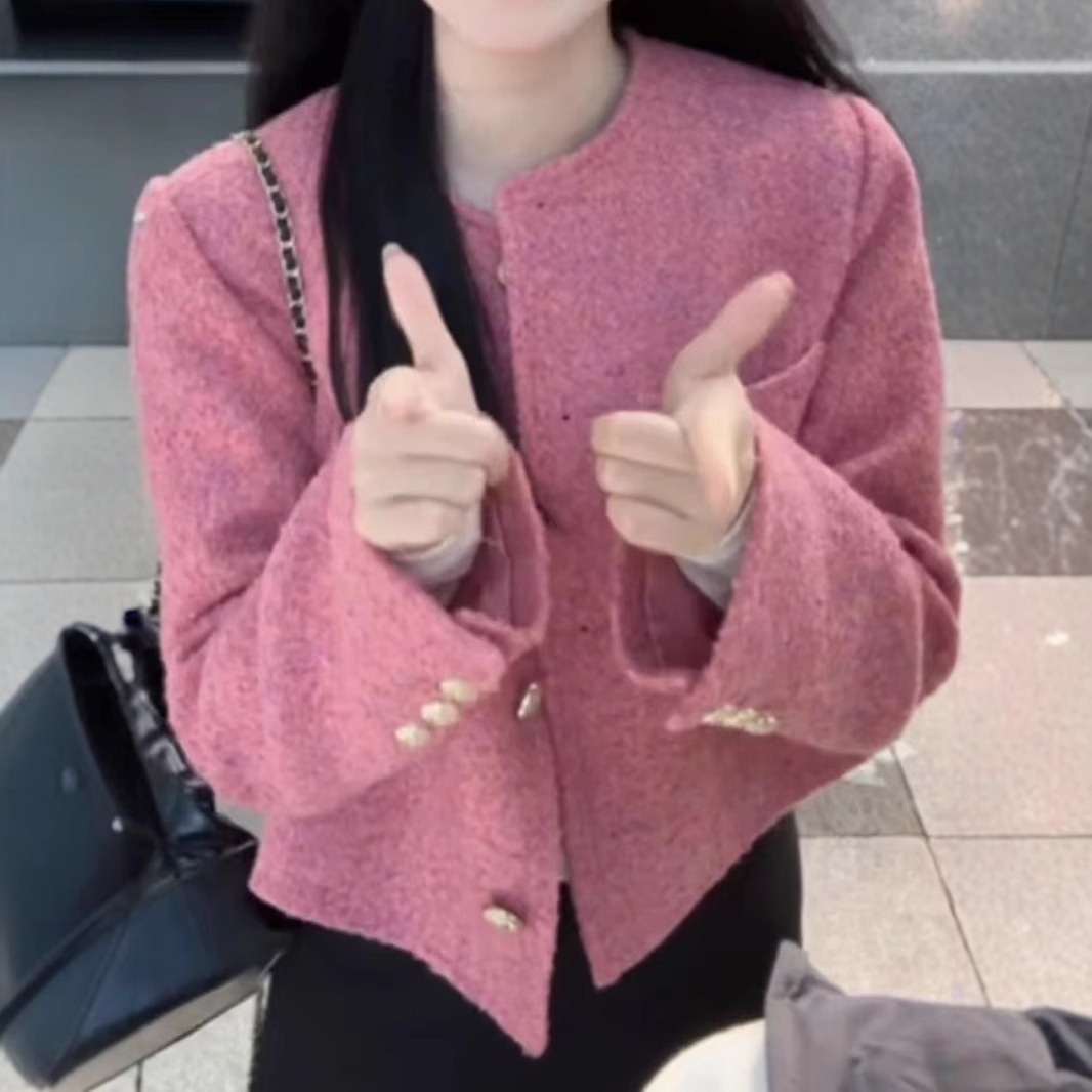 小香風気質軽量贅沢ショート丈コート女性ゆったり着やせショート丈長袖上着2024秋新作婦人服