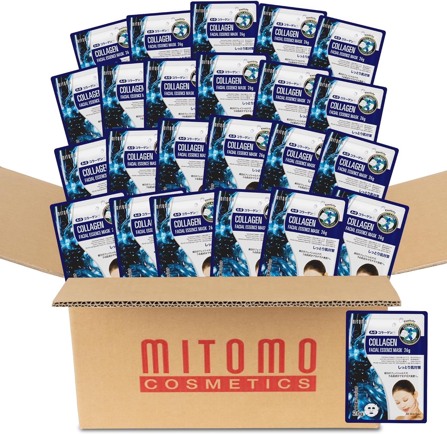 日本製 コラーゲン 保湿 弾力 シートマスク/800枚x1セット＝800枚/美容液/スキンケア 潤いマスクパック[MTSS00516-A-0x080]