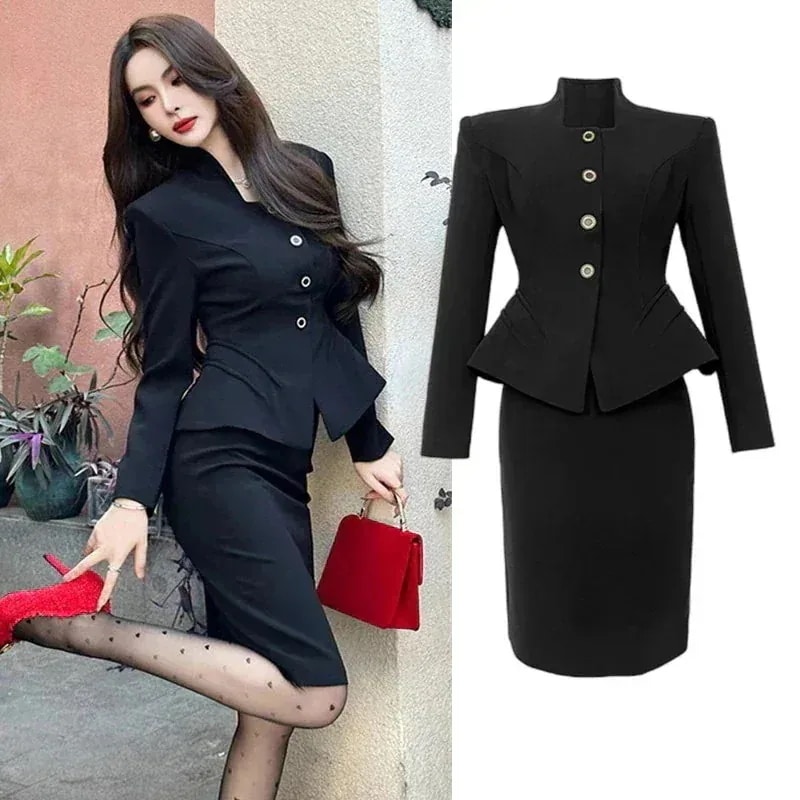 NEW 2026! 1～3日出荷 卒業式 フランス風 結婚式 スートスカートセット 演奏会 秋 スーツセット パーティー 同窓会 通勤 フォーマル セットアップ トップス＋タイトスカート 披露宴