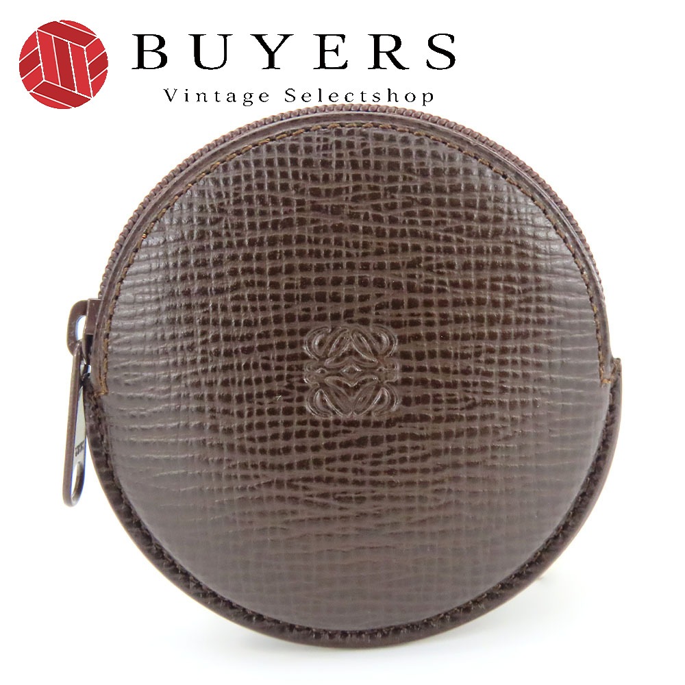 中古 コインケース アナグラム レザー ブラウン 小物 普段使い レディース 女性