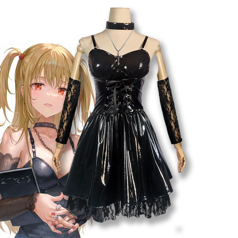 デスノート弥海砂コスプレ服セクシー皮ワンピースDEATHNOTEコスプレ