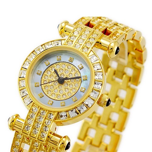 ルイラセール 時計 レディース 腕時計 天然ダイヤモンド ブルーシェル ゴールド ステンレス LL01GD-D 誕生日プレゼント 卒業 入学 お祝い