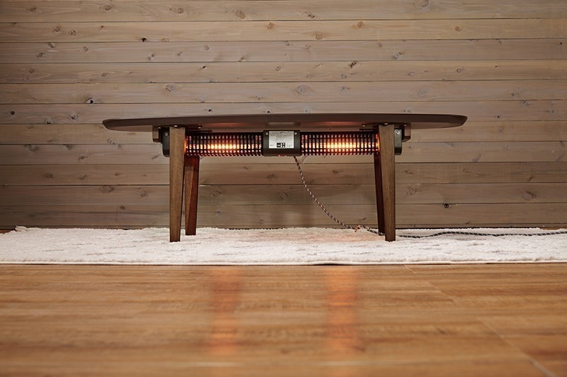 こたつテーブル おしゃれ ナチュラルモダン 布団レス コタツ 楕円形 オーク材天板 300Wカーボンヒーター 炬燵 机 120cm